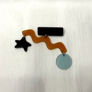 Super cute Memphis style acrylic brooch